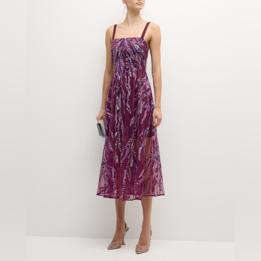 Cassandra Bead & Sequin A-Line Midi Dress - XS NWT